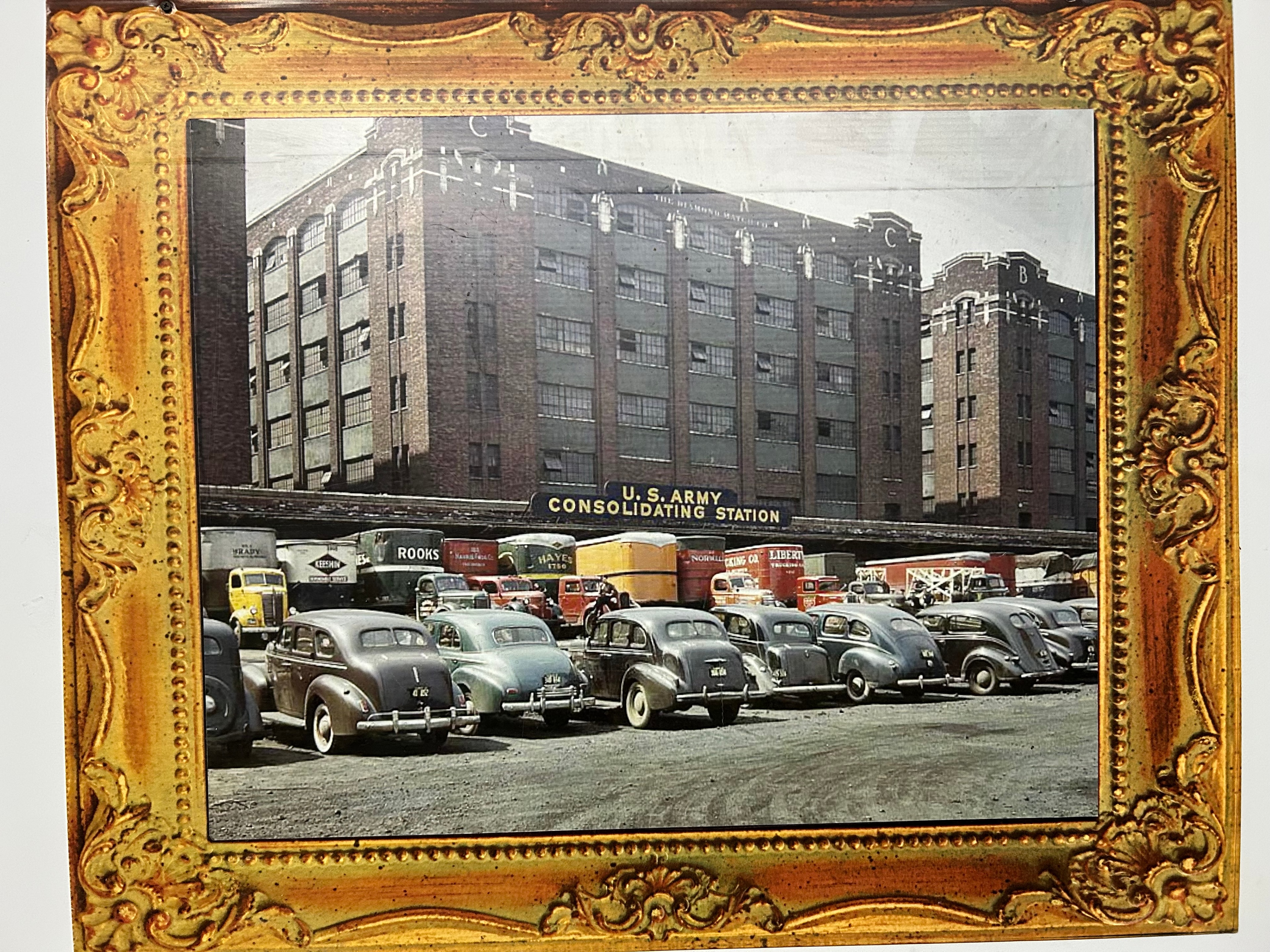 Central Manufacturing District Union Freight Station — The historic facade of the building that has housed many lives: wartime logistics, a catalog empire, Hollywood productions, and now a community of artists. Ricardo's studio has occupied the 6th floor for 15 years.